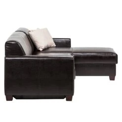 Canapé D'angle Fragola (convertible) -VIDAXL || Leitmotiv || Emma Soldes Magasin ecksofa fragola mit schlaffunktion bycast echtleder dunkelbraun longchair davorstehend rechts 363914