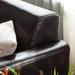 Canapé D'angle Fragola (convertible) -VIDAXL || Leitmotiv || Emma Soldes Magasin ecksofa fragola mit schlaffunktion bycast echtleder dunkelbraun longchair davorstehend rechts 528289