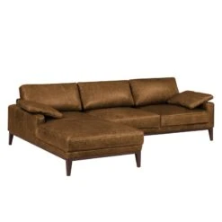 Canapé D'angle Horley I Cuir Véritable -VIDAXL || Leitmotiv || Emma Soldes Magasin ecksofa horley echtleder longchair davorstehend links cognac 4463628
