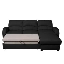 Canapé D'angle Parilla (convertible) 27 Canapé D'angle Parilla (convertible) -VIDAXL || Leitmotiv || Emma Soldes Magasin ecksofa parilla mit schlaffunktion echtleder longchair davorstehend rechts schwarz 229 cm 4380068