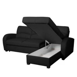 Canapé D'angle Parilla (convertible) 32 Canapé D'angle Parilla (convertible) -VIDAXL || Leitmotiv || Emma Soldes Magasin ecksofa parilla mit schlaffunktion echtleder longchair davorstehend rechts schwarz 229 cm 4380088