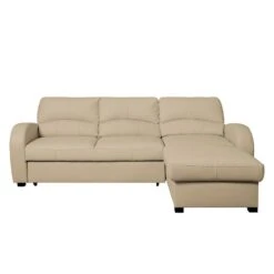 Canapé D'angle Parilla (convertible) 41 Canapé D'angle Parilla (convertible) -VIDAXL || Leitmotiv || Emma Soldes Magasin ecksofa parilla mit schlaffunktion echtleder longchair davorstehend rechts warmes beige 229 cm 4379828