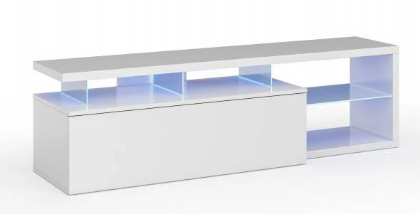 Meuble TV LED 1 Porte Et 4 Niches 4 Meuble TV LED 1 Porte Et 4 Niches – Image 2