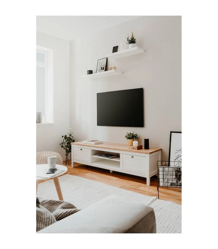 Meuble TV 2 Tiroirs L160 Cm Bergen 5 Meuble TV 2 Tiroirs L160 Cm Bergen – Image 3