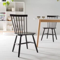 Chaises Jalenas (lot De 2) -VIDAXL || Leitmotiv || Emma Soldes Magasin esszimmerstuhl jalenas 2er set gummibaum massiv schwarz 4300144