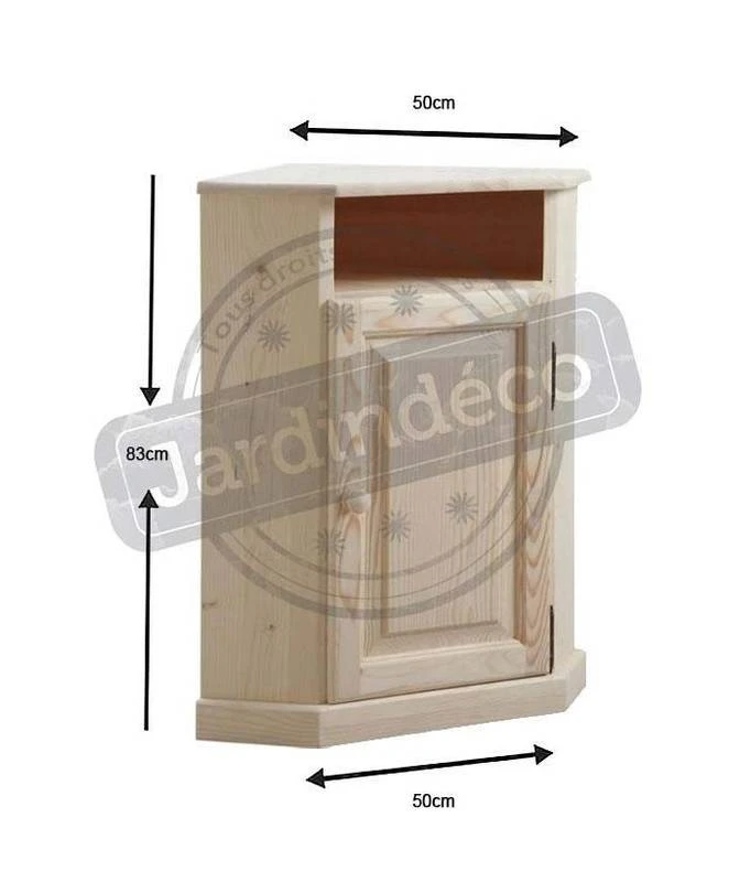 Petit Meuble D'angle En Bois Brut 5 Petit Meuble D'angle En Bois Brut – Image 3