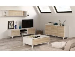 Meuble TV 2 Portes Avec 2 Niches 19 Meuble TV 2 Portes Avec 2 Niches -VIDAXL || Leitmotiv || Emma Soldes Magasin f15367f17fc54ca989a74508e08623aa