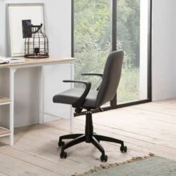 Fauteuil De Bureau Teo, Tissu Gris Foncé -VIDAXL || Leitmotiv || Emma Soldes Magasin f32b5718ea0441d697afa200772c9103