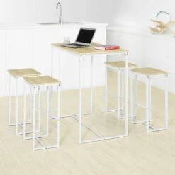 Table + 4 X Tabourets De Bar OGT15-N 26 Table + 4 X Tabourets De Bar OGT15-N -VIDAXL || Leitmotiv || Emma Soldes Magasin f38791f97dc145f785a2b830f074e887