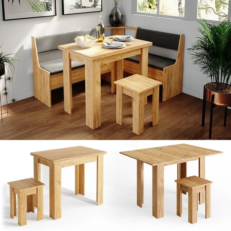 Table à Manger Roman Blanche & Tabouret 11 Table à Manger Roman Blanche & Tabouret – Image 9