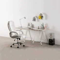 Chaise De Bureau Karen Elevable Blanc 15 Chaise De Bureau Karen Elevable Blanc -VIDAXL || Leitmotiv || Emma Soldes Magasin fcb459f1f72741d491ab5f1b25f5744c