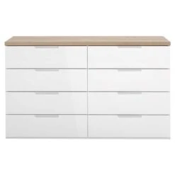 Commode 8 Tiroirs Décor Blanc Laqué -VIDAXL || Leitmotiv || Emma Soldes Magasin fd21f061eb894e00911059e2447c0b2b