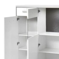 Buffet Haut Arco I -VIDAXL || Leitmotiv || Emma Soldes Magasin highboard arco i hochglanz weiss grau 4710788