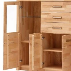 Buffet Haut Majona II -VIDAXL || Leitmotiv || Emma Soldes Magasin highboard kristina inkl beleuchtung kernbuche massiv 981026