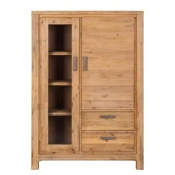 Buffet Haut Toumanar -VIDAXL || Leitmotiv || Emma Soldes Magasin highboard toumanar akazie teilmassiv akazie sand 3627549