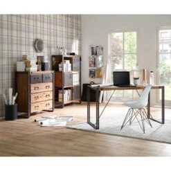 Buffet MANCHESTER 5 Tiroirs -VIDAXL || Leitmotiv || Emma Soldes Magasin hochkommode manchester akazie massiv metall 4873524