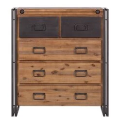 Buffet MANCHESTER 5 Tiroirs -VIDAXL || Leitmotiv || Emma Soldes Magasin kommode manchester ii akazie massiv metall 4876424