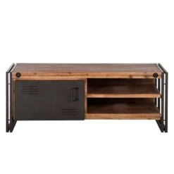 Meuble TV MANCHESTER 2 Rangements Droite -VIDAXL || Leitmotiv || Emma Soldes Magasin lowboard manchester i akazie massiv metall 4872748