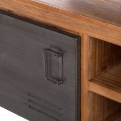 Meuble TV MANCHESTER 2 Rangements Milieu -VIDAXL || Leitmotiv || Emma Soldes Magasin lowboard manchester ii akazie massiv metall 4882940