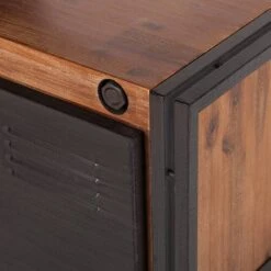 Meuble TV MANCHESTER 2 Rangements Milieu -VIDAXL || Leitmotiv || Emma Soldes Magasin lowboard manchester ii akazie massiv metall 4882944