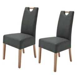 Lot De 2 Chaises Capitonnées Alessia II -VIDAXL || Leitmotiv || Emma Soldes Magasin polsterstuhl alessia ii 2er set kunstleder anthrazit eiche 4289292