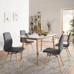 Chaises Capitonnées Daleras 33 Chaises Capitonnées Daleras -VIDAXL || Leitmotiv || Emma Soldes Magasin polsterstuhl daleras 2er set webstoff buche massiv dunkelgrau buche 4241604