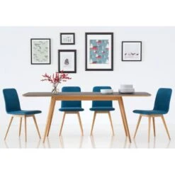 Chaises Rembourrées Loca (lot De 2) -VIDAXL || Leitmotiv || Emma Soldes Magasin polsterstuhl loca i 2er set webstoff eiche massiv petrol 3542433