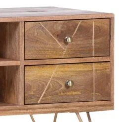 Meuble TV Argallo -VIDAXL || Leitmotiv || Emma Soldes Magasin tv lowboard argallo mango massiv metall mango gold 4419608