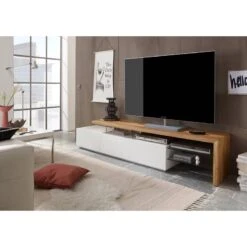 Meuble TV Molios -VIDAXL || Leitmotiv || Emma Soldes Magasin tv lowboard molios ii weiss eiche 4239096