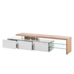 Meuble TV Molios -VIDAXL || Leitmotiv || Emma Soldes Magasin tv lowboard molios ii weiss eiche 4239112