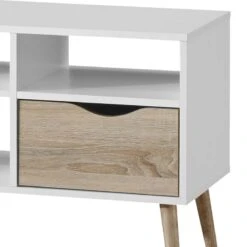 Meuble TV Sunndal I 13 Meuble TV Sunndal I -VIDAXL || Leitmotiv || Emma Soldes Magasin tv lowboard sunndal i gummibaum teilmassiv weiss eiche dekor 4753480