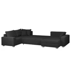 Canapé Panoramique Loorana (convertible) -VIDAXL || Leitmotiv || Emma Soldes Magasin wohnlandschaft loorana mit schlaffunktion strukturstoff ottomane longchair beidseitig montierbar anthrazit 4096744