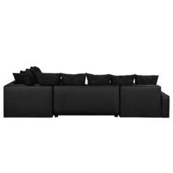 Canapé Panoramique Sibenik (convertible) -VIDAXL || Leitmotiv || Emma Soldes Magasin wohnlandschaft sibenik kunstleder strukturstoff anthrazit longchair davorstehend links ottomane rechts 4960072