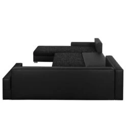 Canapé Panoramique Sibenik (convertible) -VIDAXL || Leitmotiv || Emma Soldes Magasin wohnlandschaft sibenik kunstleder strukturstoff anthrazit longchair davorstehend links ottomane rechts 4960084